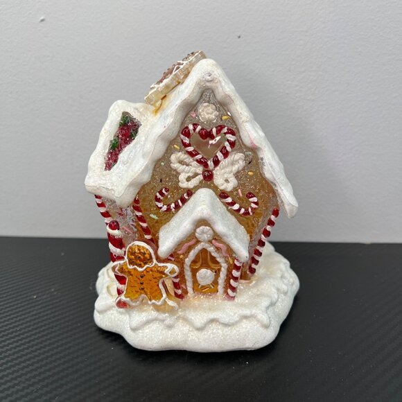 Ginger Bread House Light Up House Acrylic Vintage Christmas Candy Cane - Picture 2 of 9